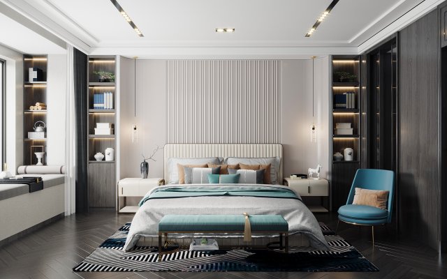modern bedroom Modèle 3D .c4d .max .obj .3ds .fbx .stl .blend