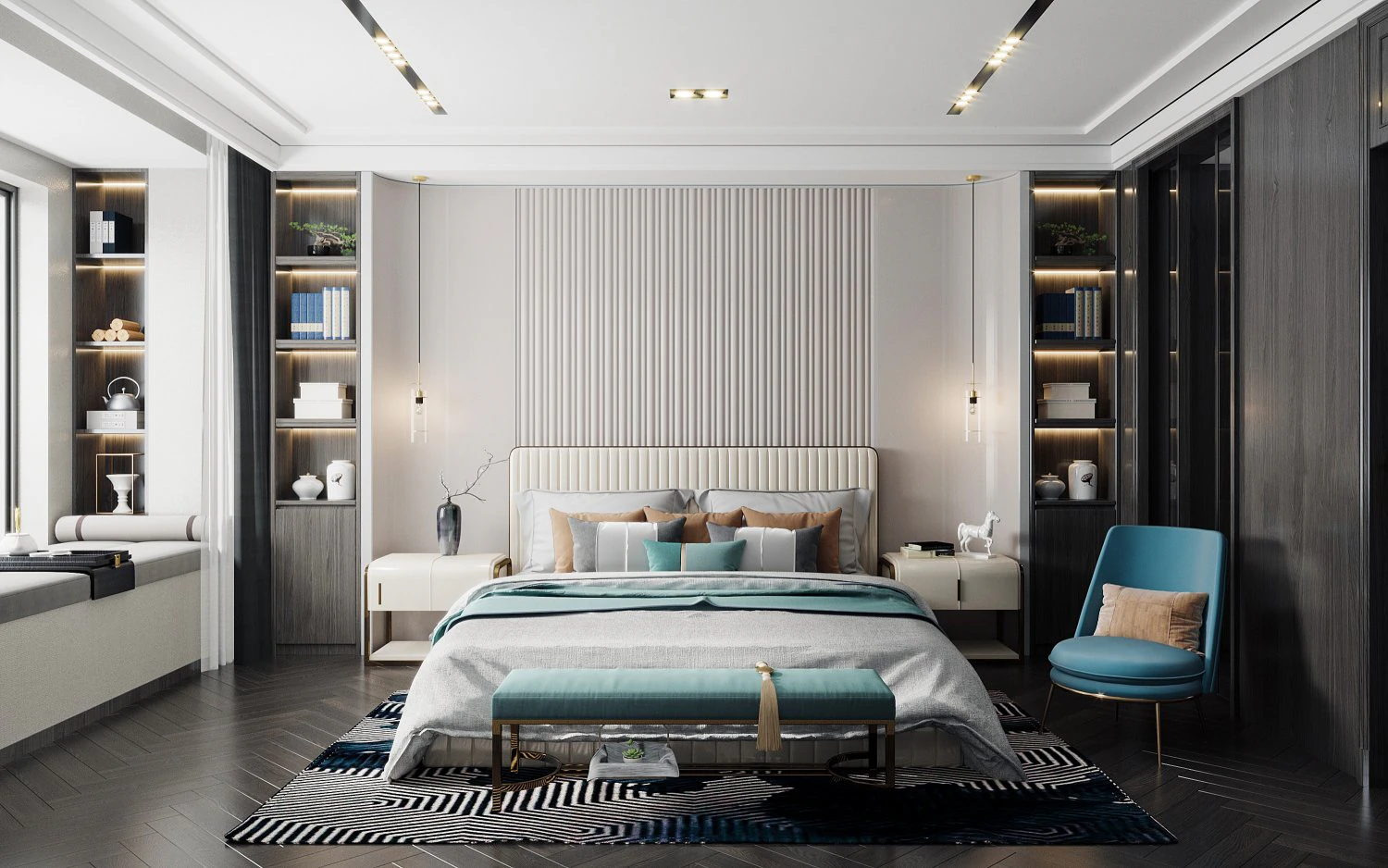 modern bedroom 3D Model .c4d .max .obj .3ds .fbx .stl .blend