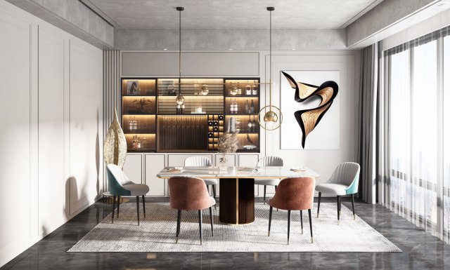 modern restaurant 3D Model .c4d .max .obj .3ds .fbx .stl .blend