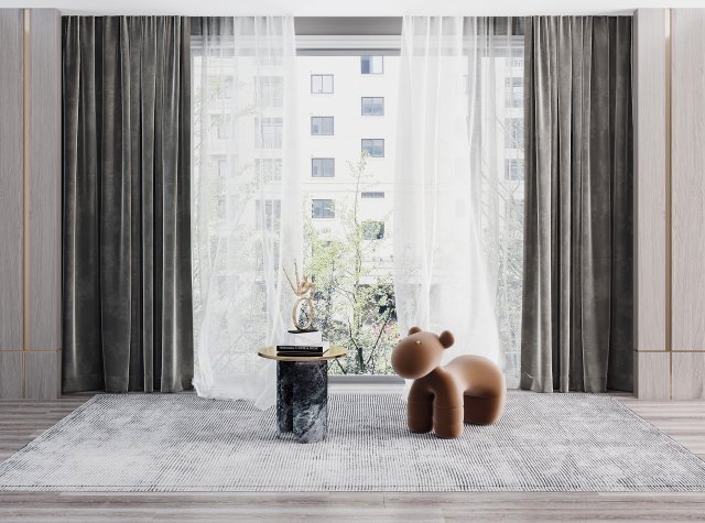 modern curtain 3D Model .c4d .max .obj .3ds .fbx .stl .blend 