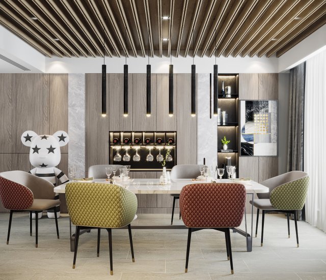 modern restaurant 3D 模型 .c4d .max .obj .3ds .fbx .stl .blend 
