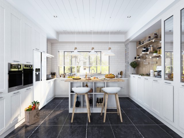modern kitchen 3D-Modell .c4d .max .obj .3ds .fbx .stl .blend 