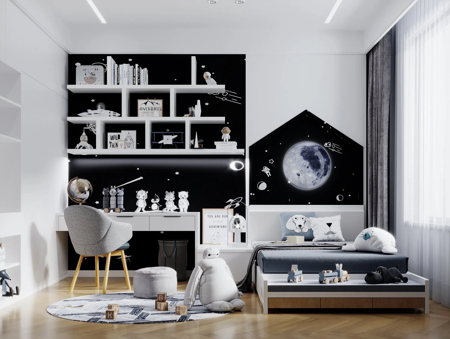 modern childrens room 3D Model .c4d .max .obj .3ds .fbx .stl .blend 