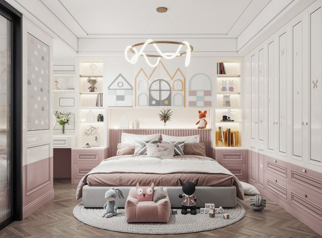 modern childrens room 3D मॉडल .c4d .max .obj .3ds .fbx .stl .blend 