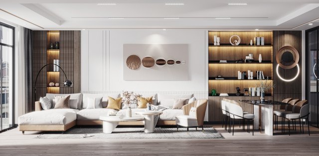 modern living room Modelo 3D .c4d .max .obj .3ds .fbx .stl .blend 