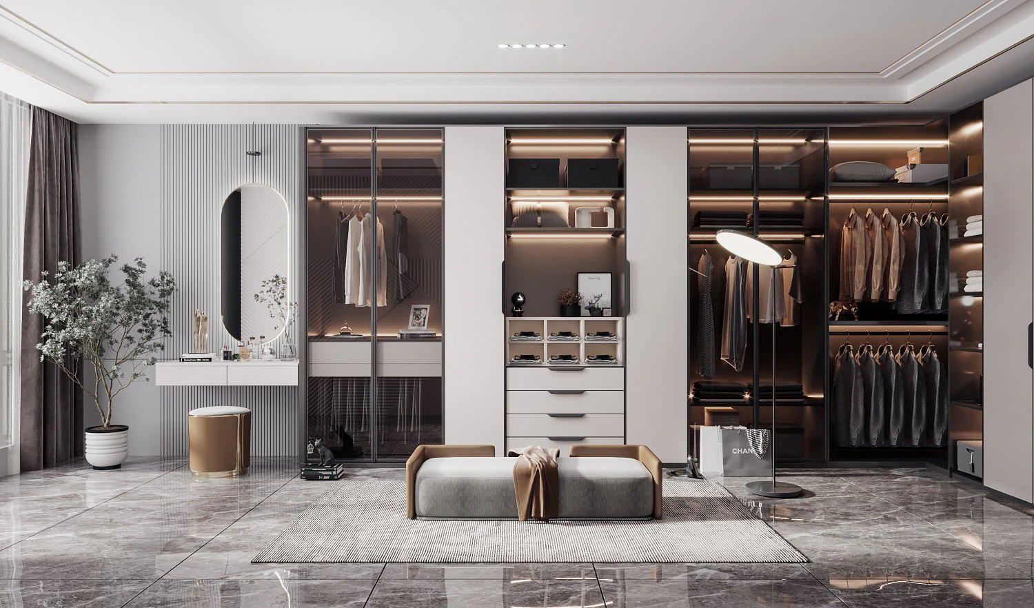 modern cloakroom 3D Model .c4d .max .obj .3ds .fbx .stl .blend 