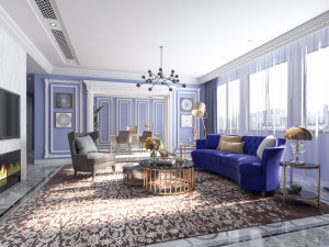 american living room Modèle 3D