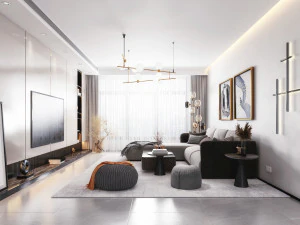 モダンなリビングルーム 3Dモデル