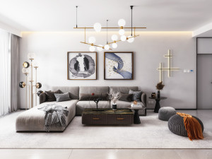 modern living room 3D Model