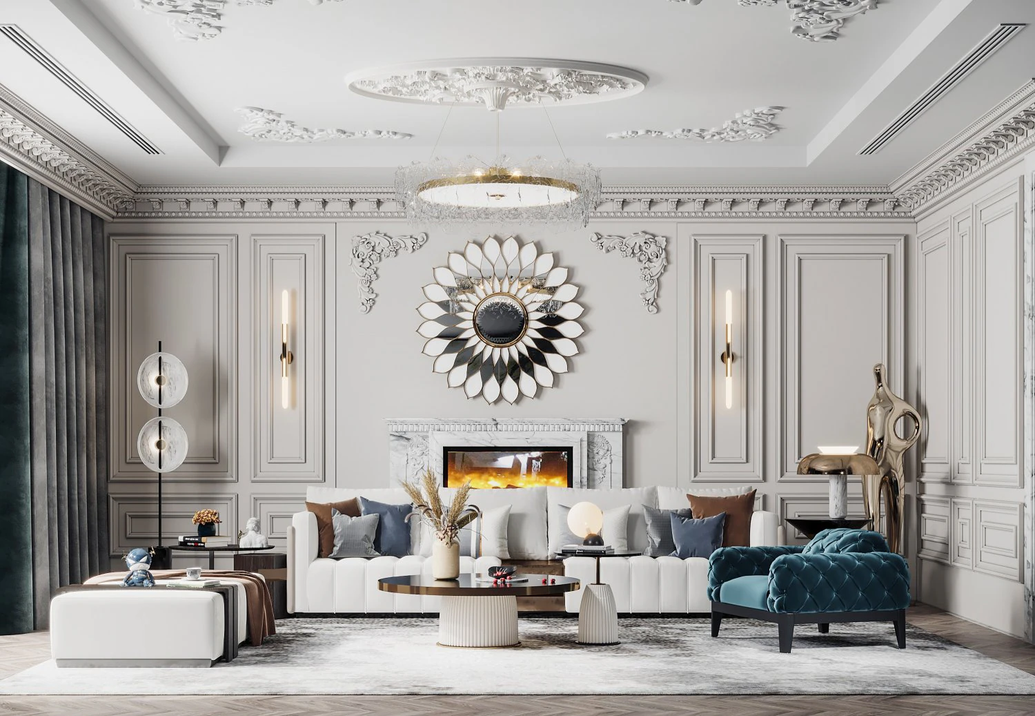 american living room 3D Model .c4d .max .obj .3ds .fbx .stl .blend 