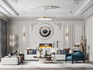 アメリカのリビングルーム 3Dモデル