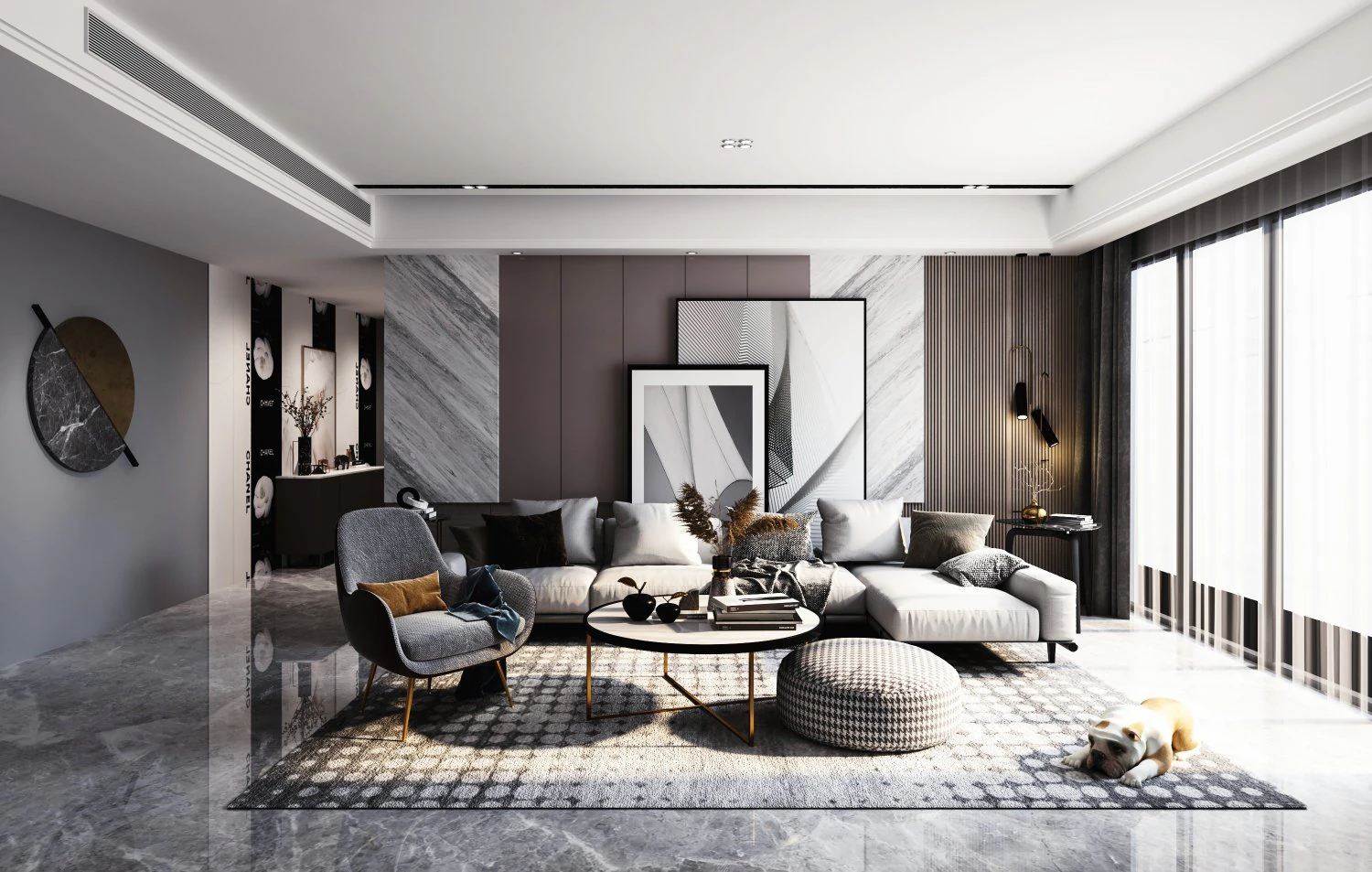 modern living room 3D Model .c4d .max .obj .3ds .fbx .stl .blend 