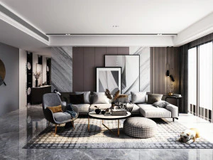 モダンなリビングルーム 3Dモデル