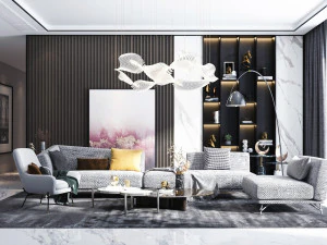 モダンなリビングルーム 3Dモデル