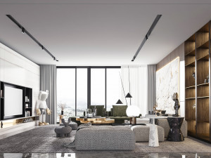 modern living room 3D Model