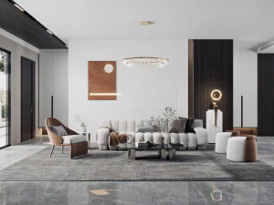 モダンなリビングルーム 3Dモデル