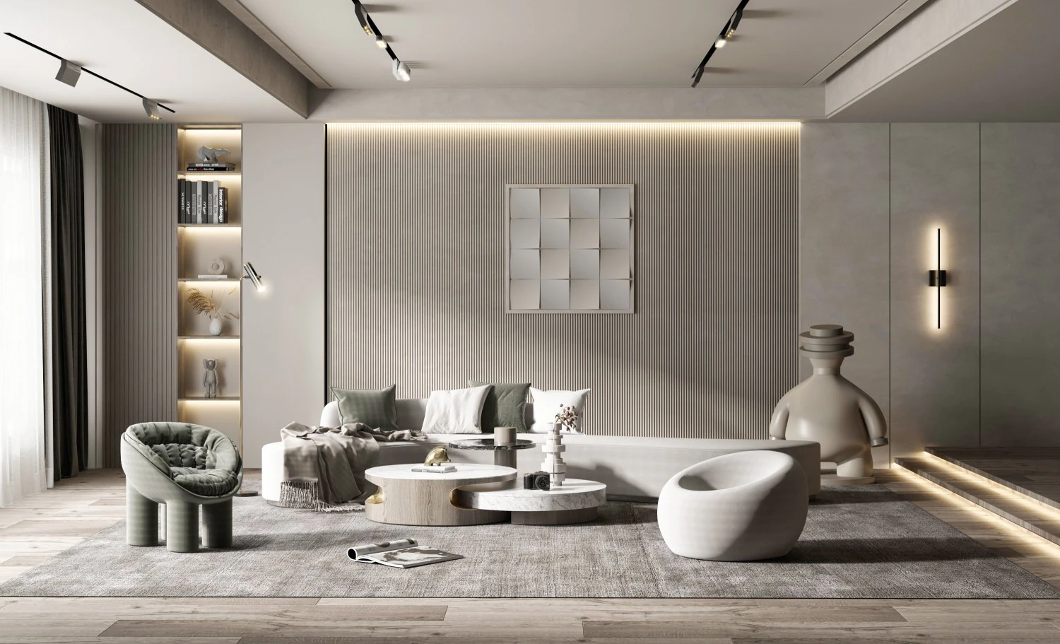modern living room 3D Model .c4d .max .obj .3ds .fbx .stl .blend 