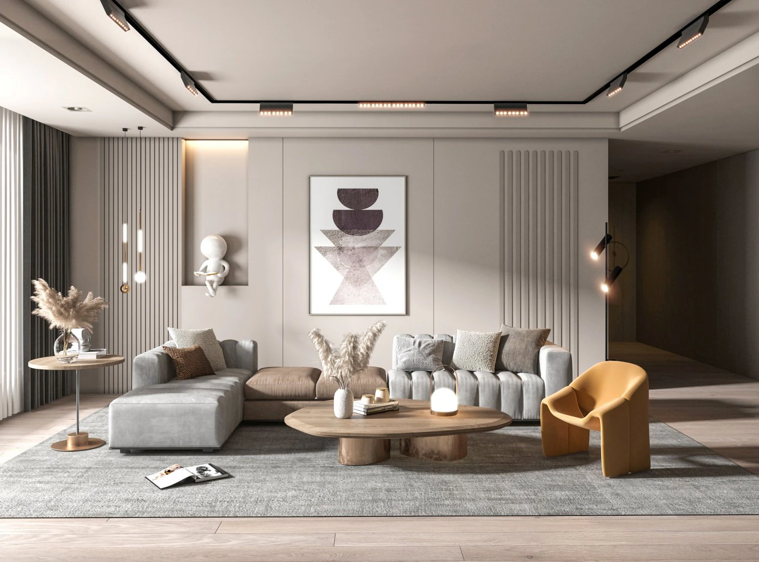 modern living room 3D Model .c4d .max .obj .3ds .fbx .stl .blend 