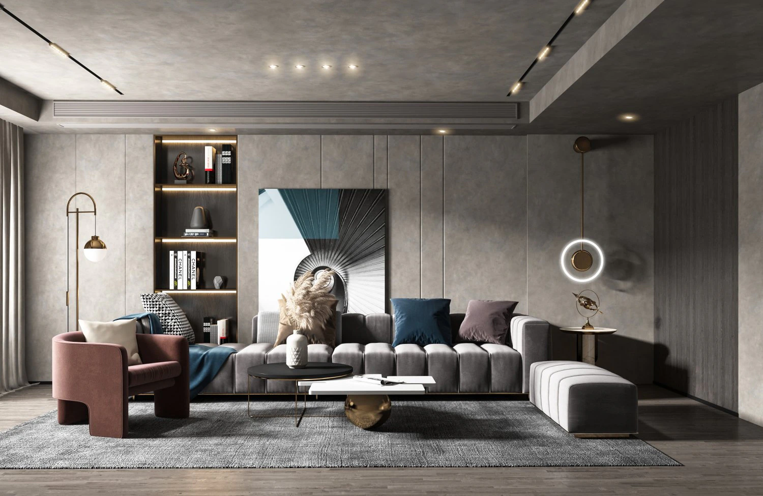 modern living room 3D Model .c4d .max .obj .3ds .fbx .stl .blend
