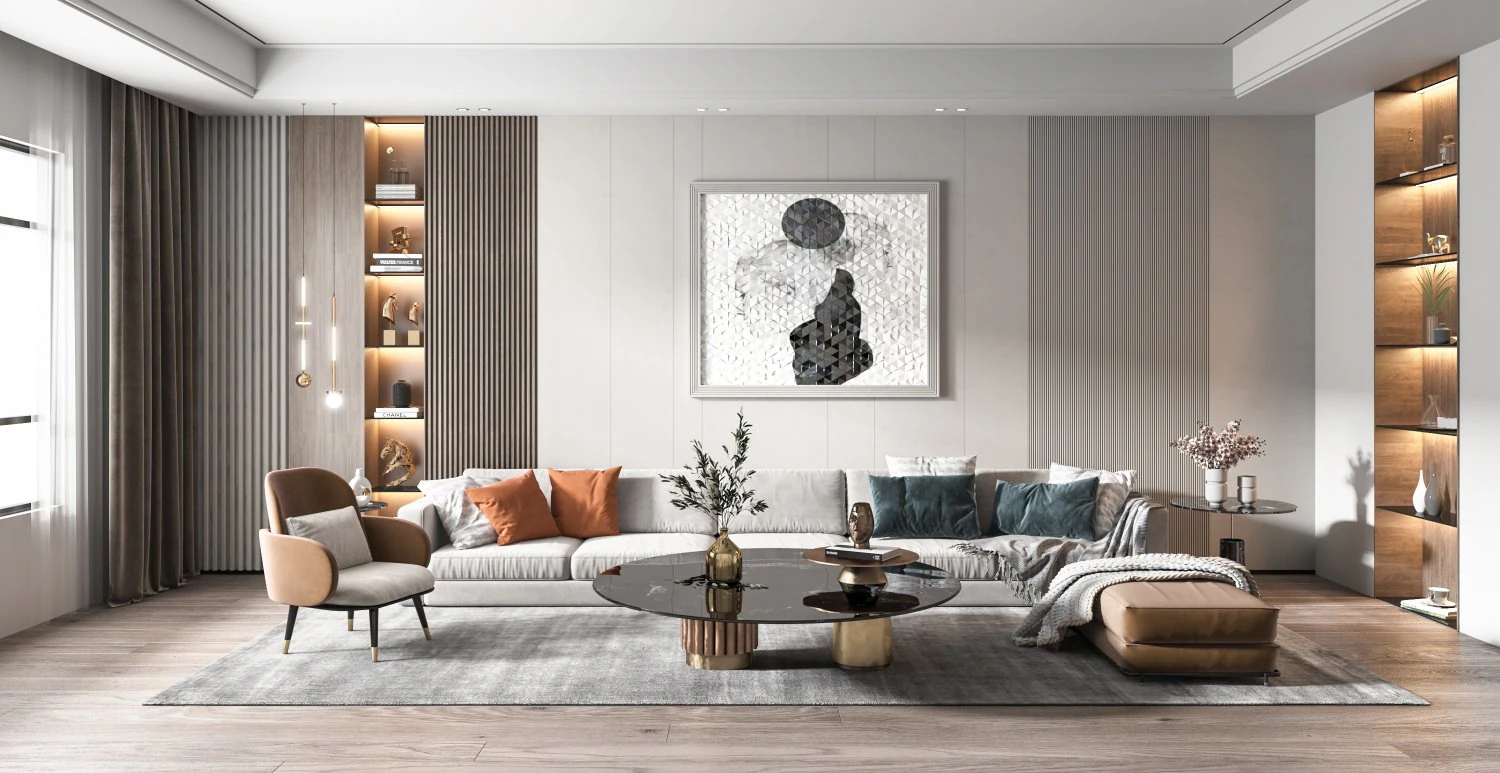 modern living room 3D Model .c4d .max .obj .3ds .fbx .stl .blend 