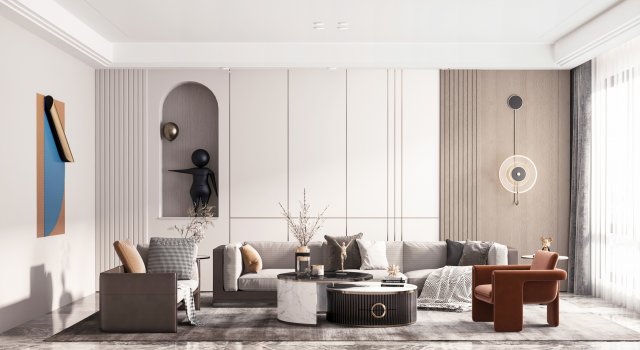 modern living room Modèle 3D .c4d .max .obj .3ds .fbx .stl .blend 