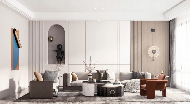 モダンなリビングルーム 3Dモデル .c4d .max .obj .3ds .fbx .stl .blend