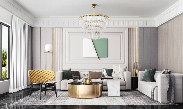 modern living room Modèle 3D .c4d .max .obj .3ds .fbx .stl .blend 