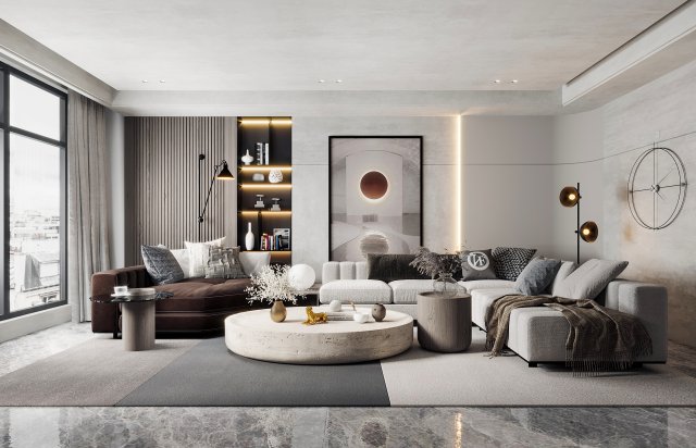 modern living room Modello 3D .c4d .max .obj .3ds .fbx .stl .blend