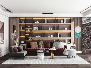 modern living room 3D Model