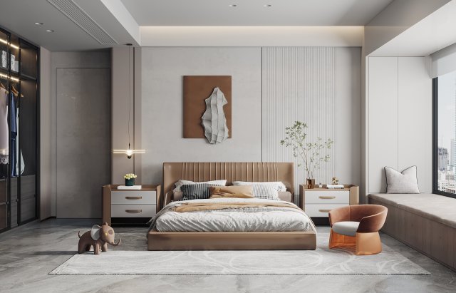 modern bedroom 3Dモデル .c4d .max .obj .3ds .fbx .stl .blend 