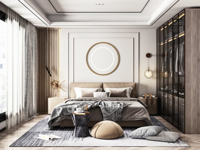 modern bedroom 3D Model .c4d .max .obj .3ds .fbx .stl .blend 