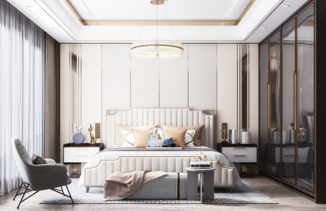 modern bedroom 3Dモデル .c4d .max .obj .3ds .fbx .stl .blend 