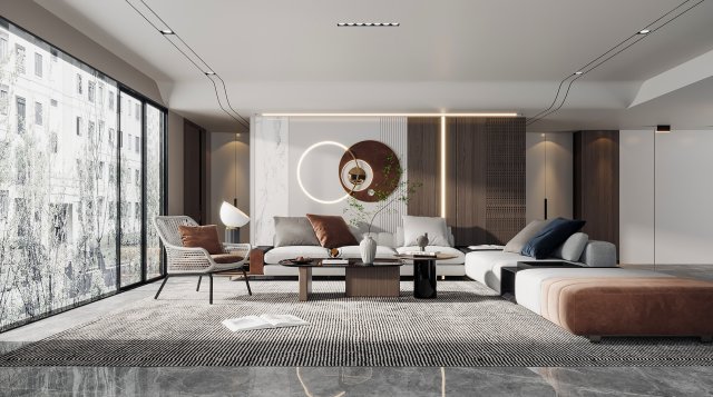modern living room 3D Model .c4d .max .obj .3ds .fbx .stl .blend 