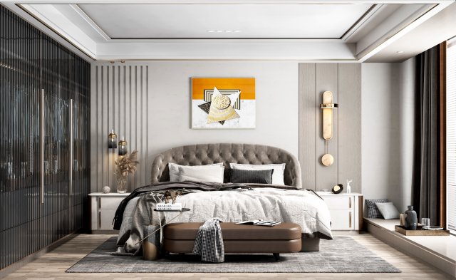 modern bedroom 3D Model .c4d .max .obj .3ds .fbx .stl .blend 