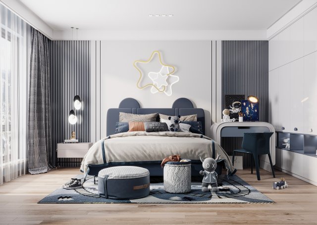 modern bedroom 3Dモデル .c4d .max .obj .3ds .fbx .stl .blend 