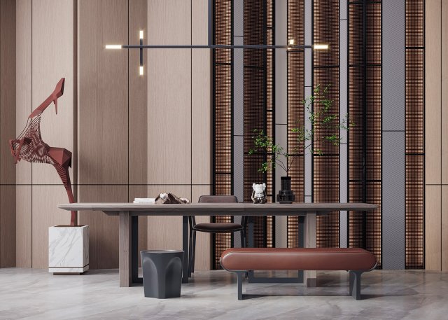 modern office 3D 模型 .c4d .max .obj .3ds .fbx .stl .blend