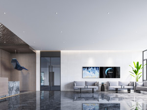 modern office front desk 3D 모델