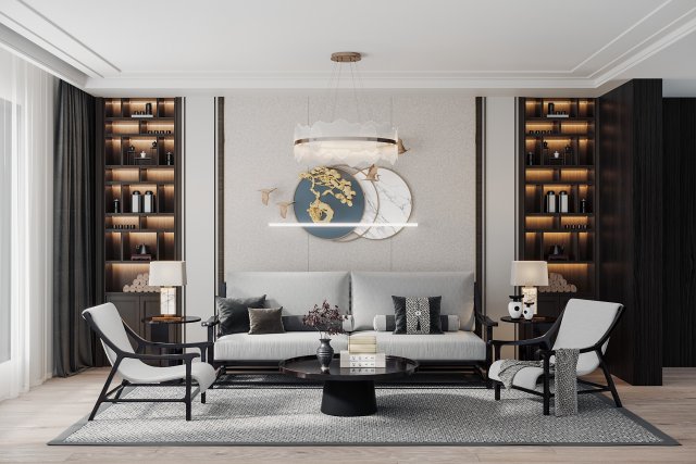 modern living room 3Dモデル .c4d .max .obj .3ds .fbx .stl .blend 