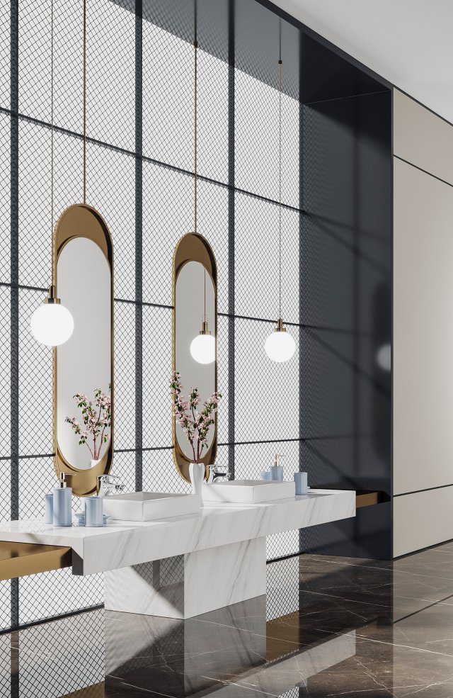 modern toilet washstand 3D Model .c4d .max .obj .3ds .fbx .stl .blend 