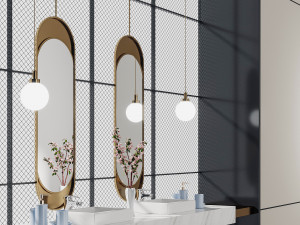 modern toilet washstand Modello 3D