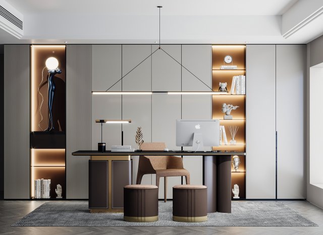 modern office Modèle 3D .c4d .max .obj .3ds .fbx .stl .blend
