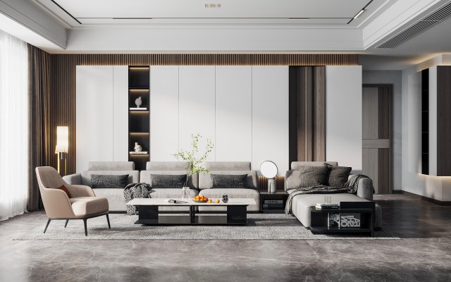 modern living room 3D Model .c4d .max .obj .3ds .fbx .stl .blend 