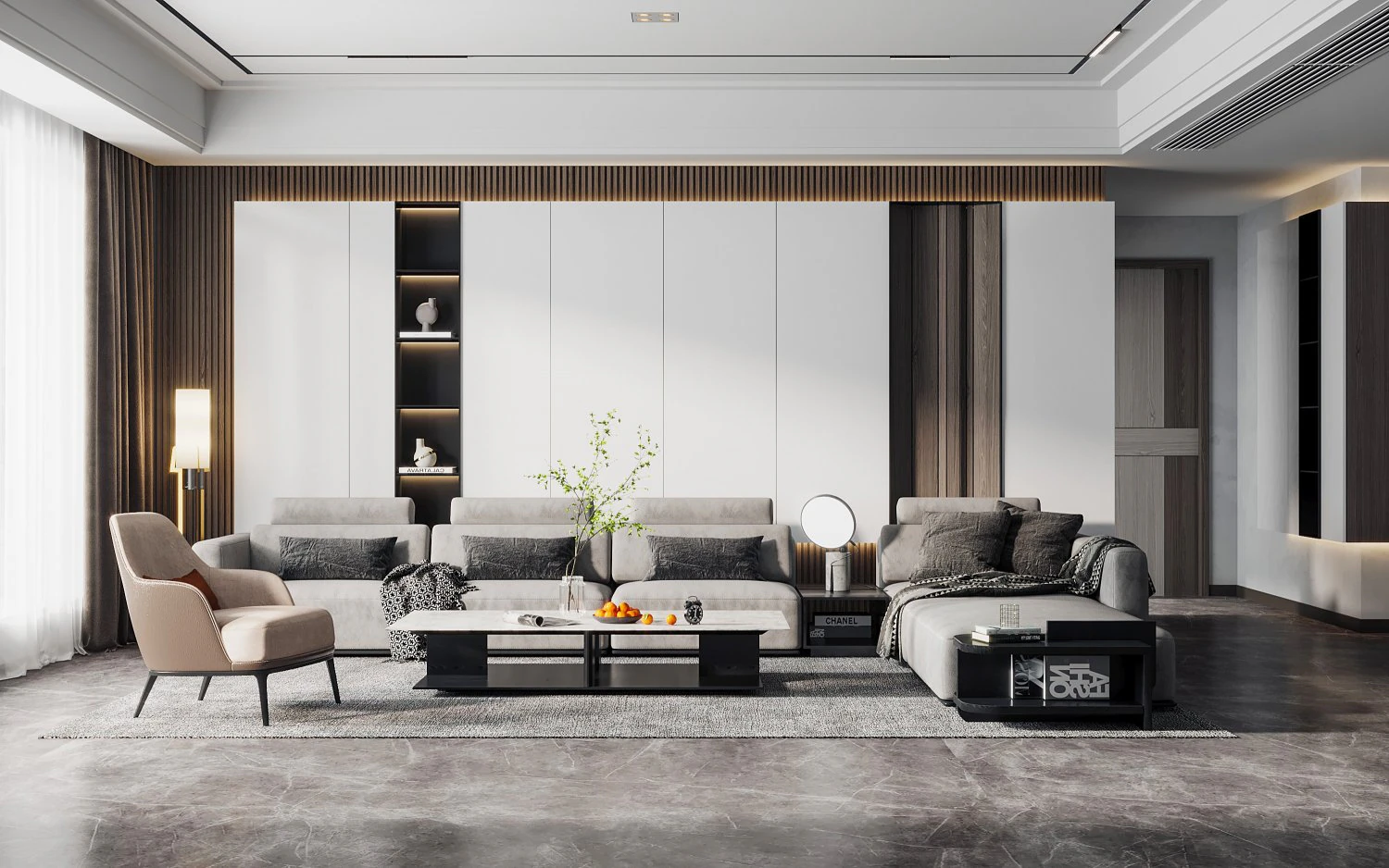 modern living room 3D Model .c4d .max .obj .3ds .fbx .stl .blend 