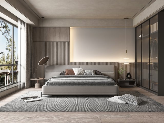modern bedroom Model 3D .c4d .max .obj .3ds .fbx .stl .blend 