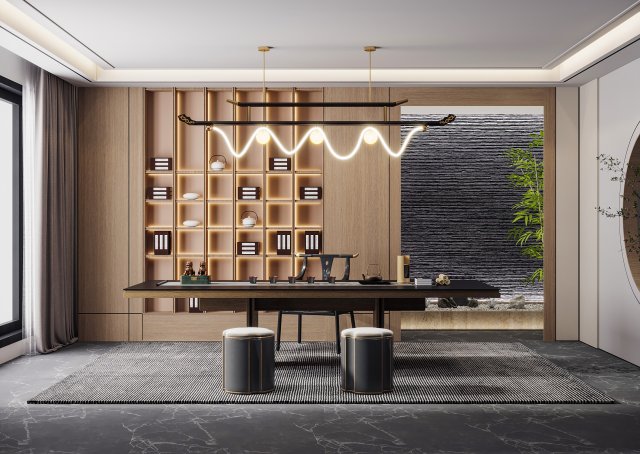 modern teahouse office 3D Model .c4d .max .obj .3ds .fbx .stl .blend 