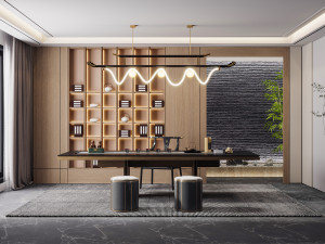 modern teahouse office Modello 3D