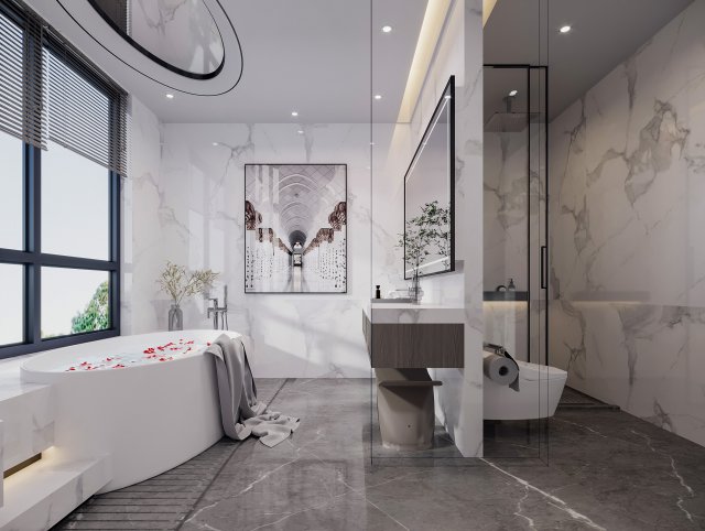 modern toilet bathroom 3D Model .c4d .max .obj .3ds .fbx .stl .blend 