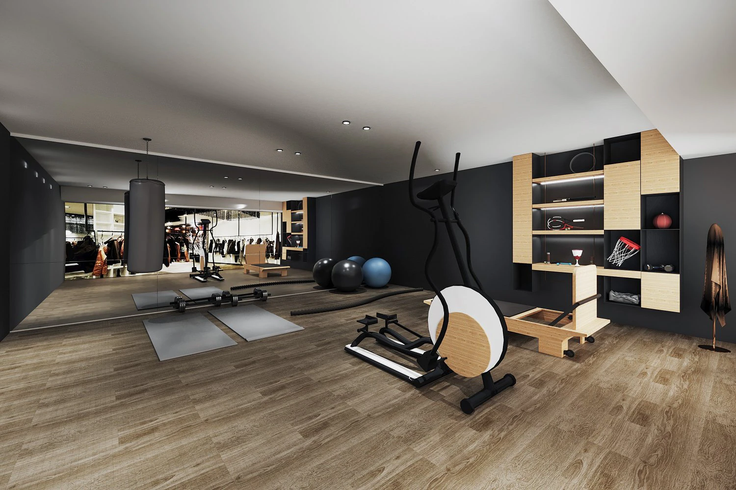 modern gym 3D Model .c4d .max .obj .3ds .fbx .stl .blend 