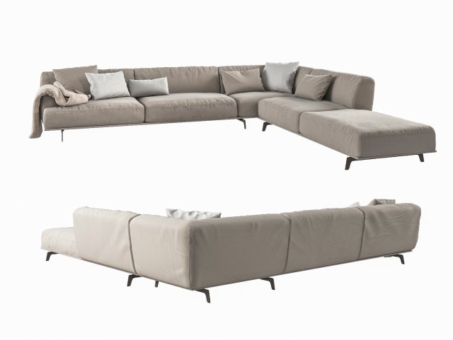 modern multi person sofa 3D Модель .c4d .max .obj .3ds .fbx .stl .blend 