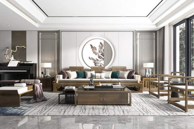 modern living room 3D Model .c4d .max .obj .3ds .fbx .stl .blend 